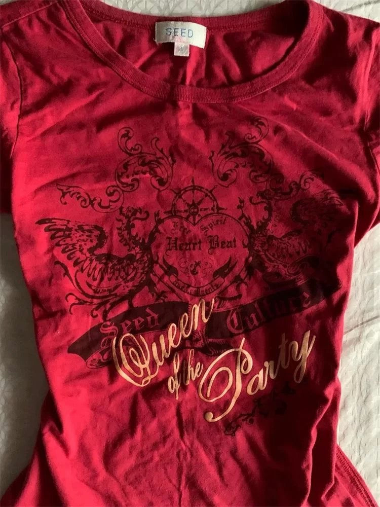 Red Graphic Top