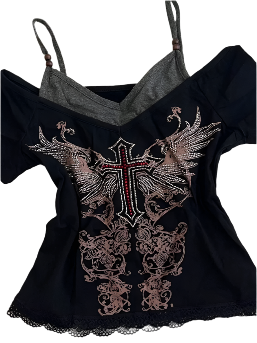 Winged Cross Top