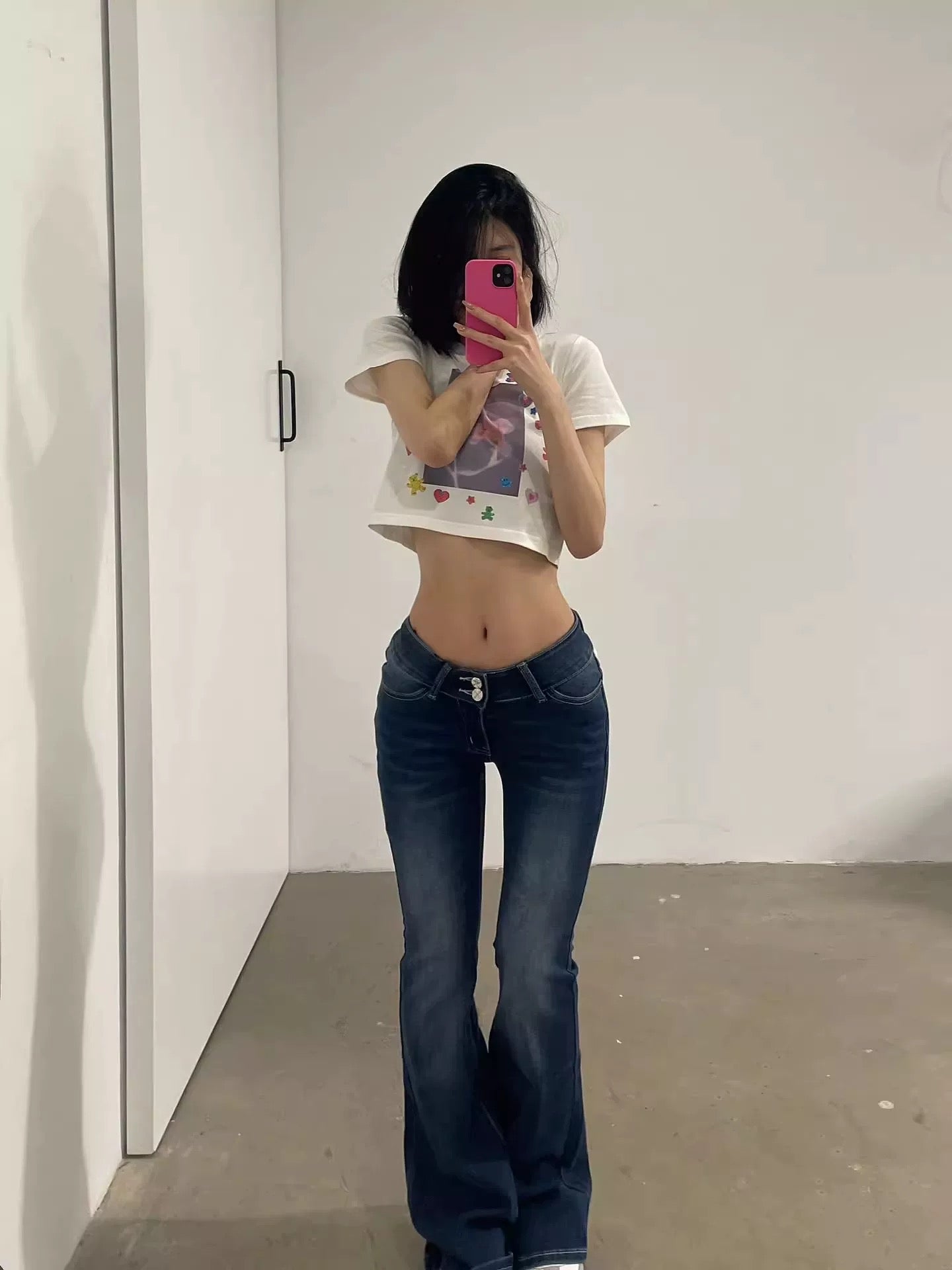 White Laced Low Rise Jeans