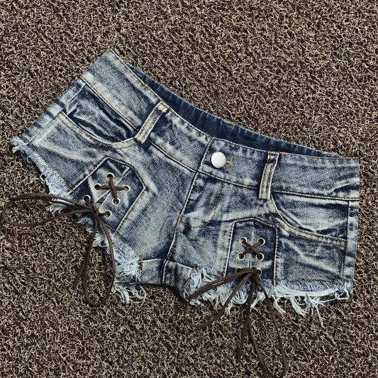 Distressed Low Rise Shorts