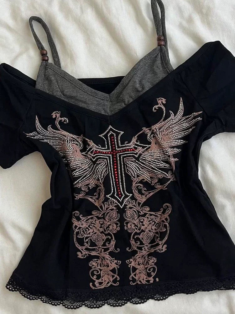 Winged Cross Top