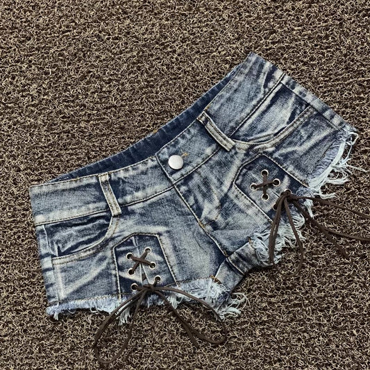 Distressed Low Rise Shorts