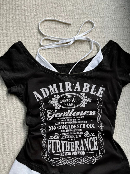 Black Graphic Top