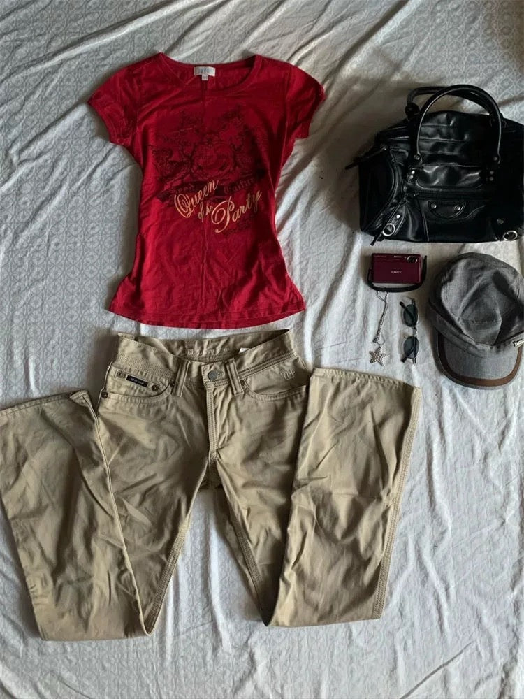 Red Graphic Top